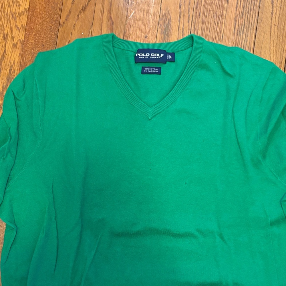 Polo by Ralph Lauren Green V-Neck Sweater